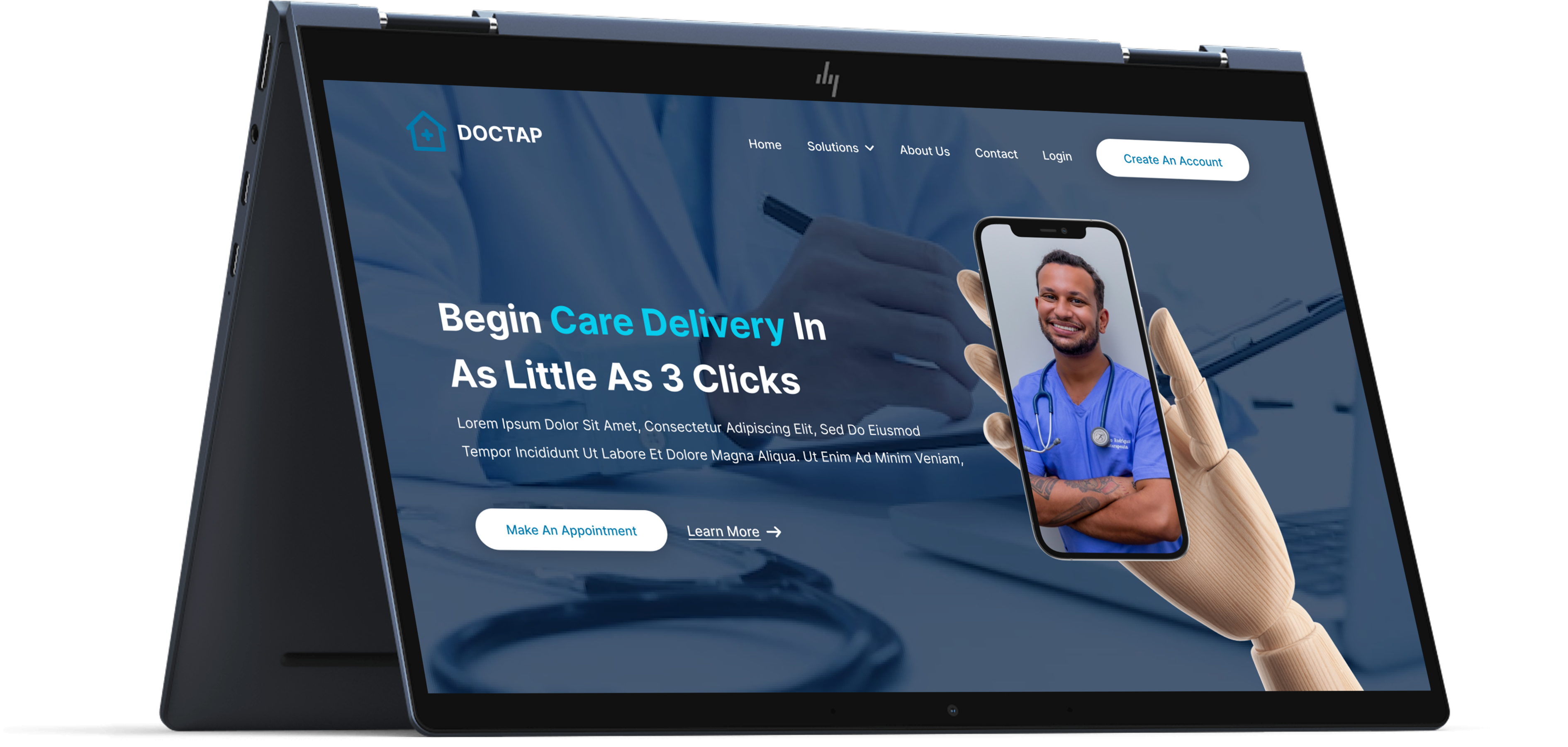 DocTap EHR Exam Room Interface on Laptop