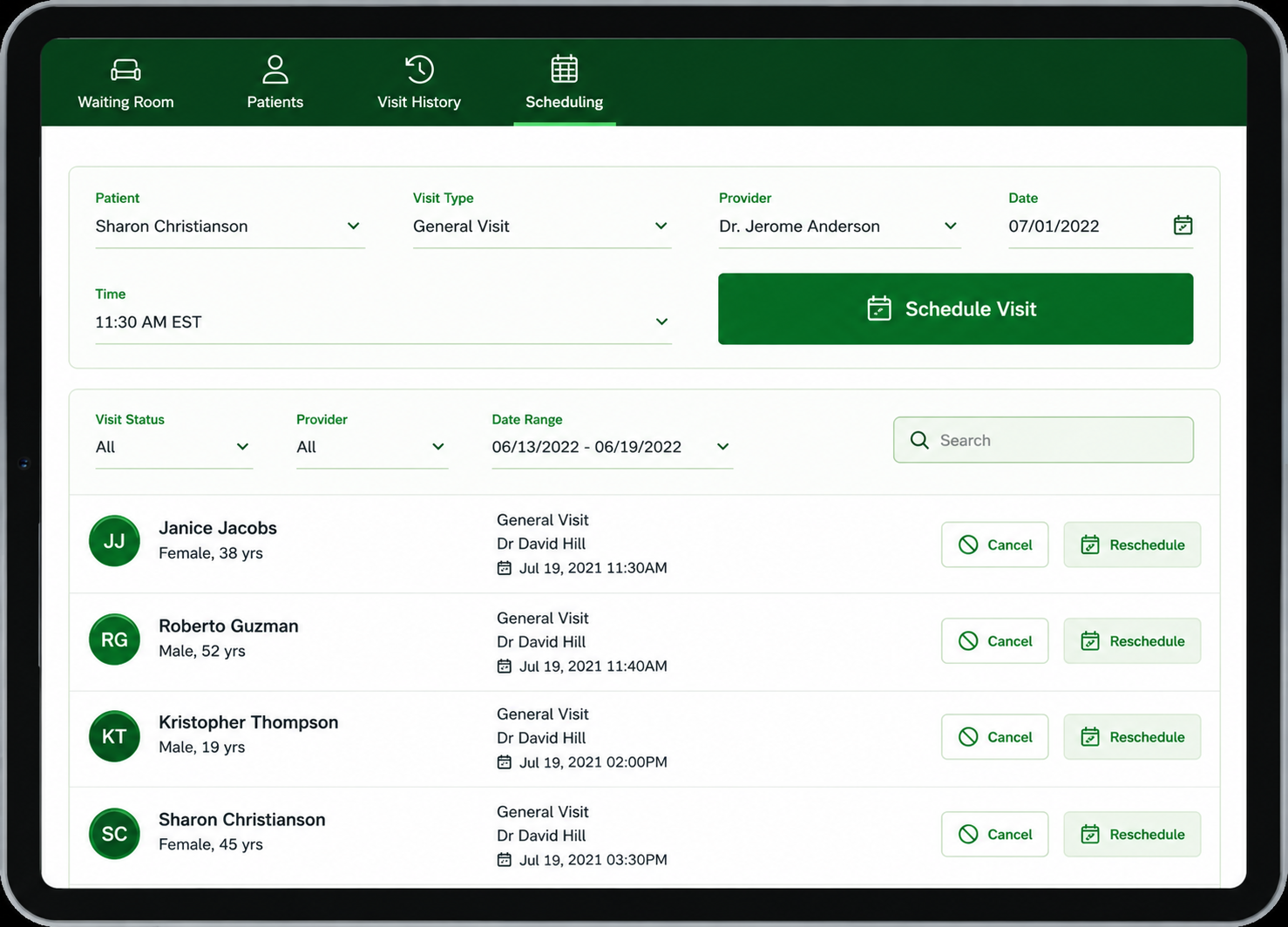 Centralized Patient Administration Tablet